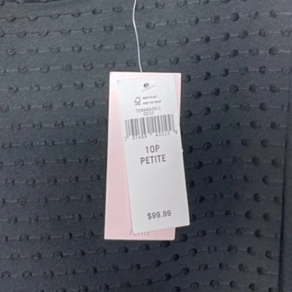BANANA REPUBLIC | NWT Sophisticated Black Dress with Polka Dots | Size 10P - Picture 6 of 11